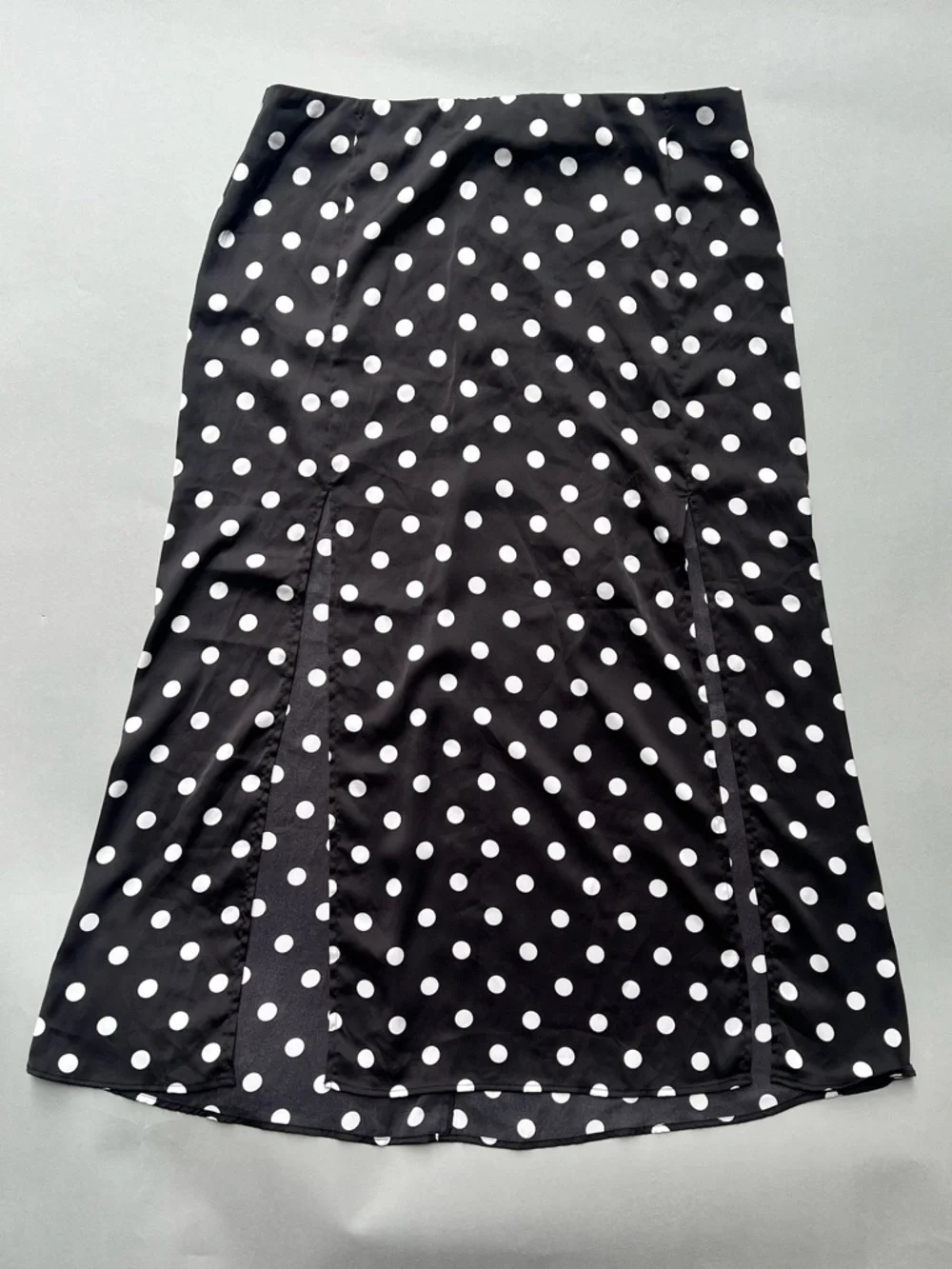H&M Black Midi Skirt with White Polka Dots - Picture 1 of 5